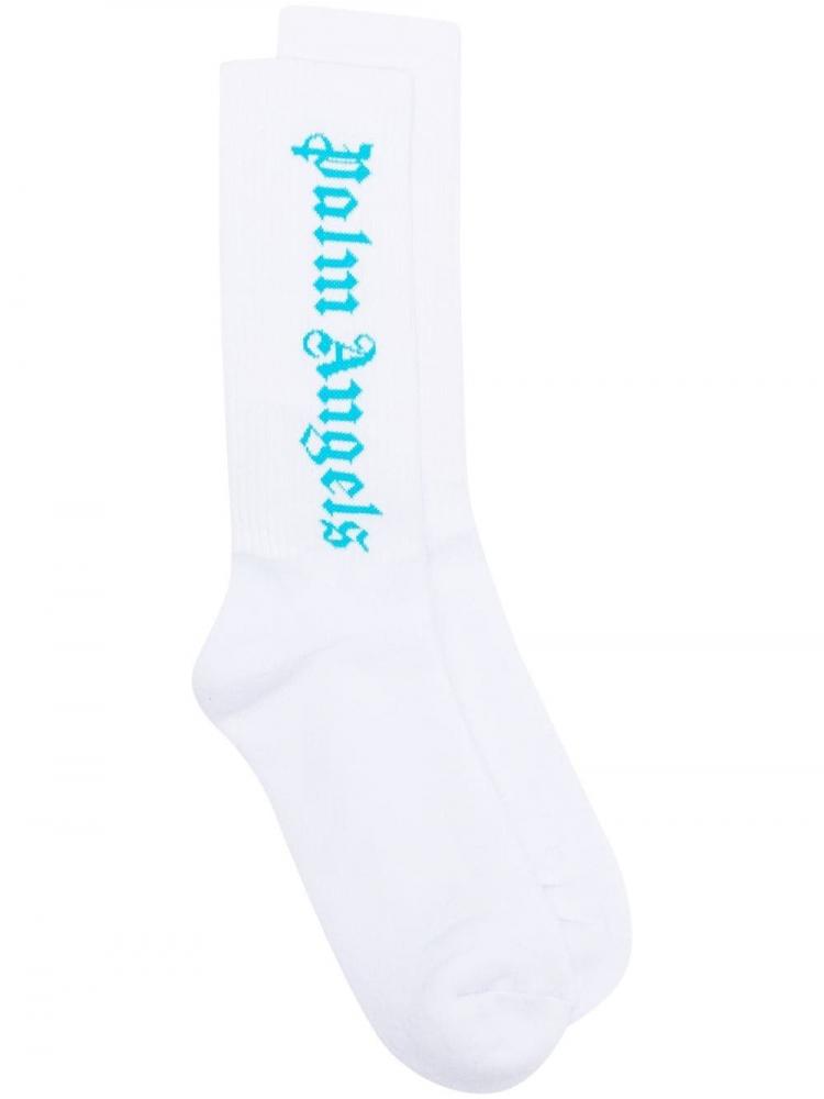 Palm Angels - intarsia-logo ribbed socks