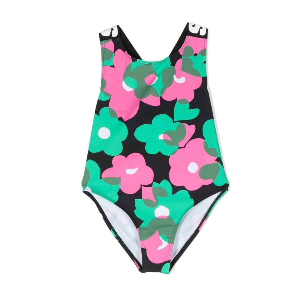 Stella McCartney Kids - floral-print logo swimsuit