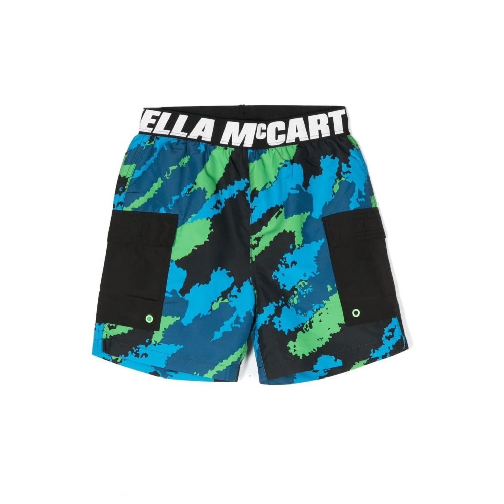Stella McCartney Kids - camouflage-print swim shorts