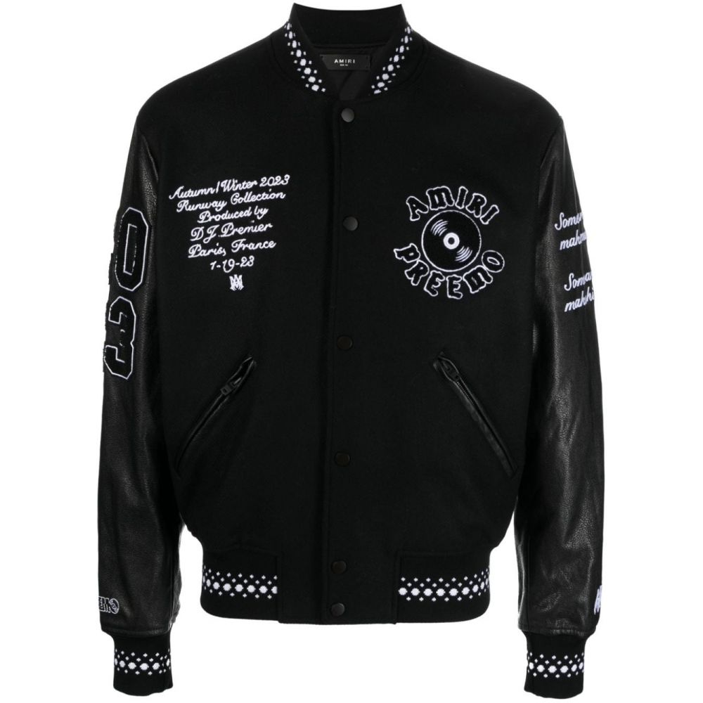 Buy Coats and jackets Amiri logo-appliquè varsity jacket