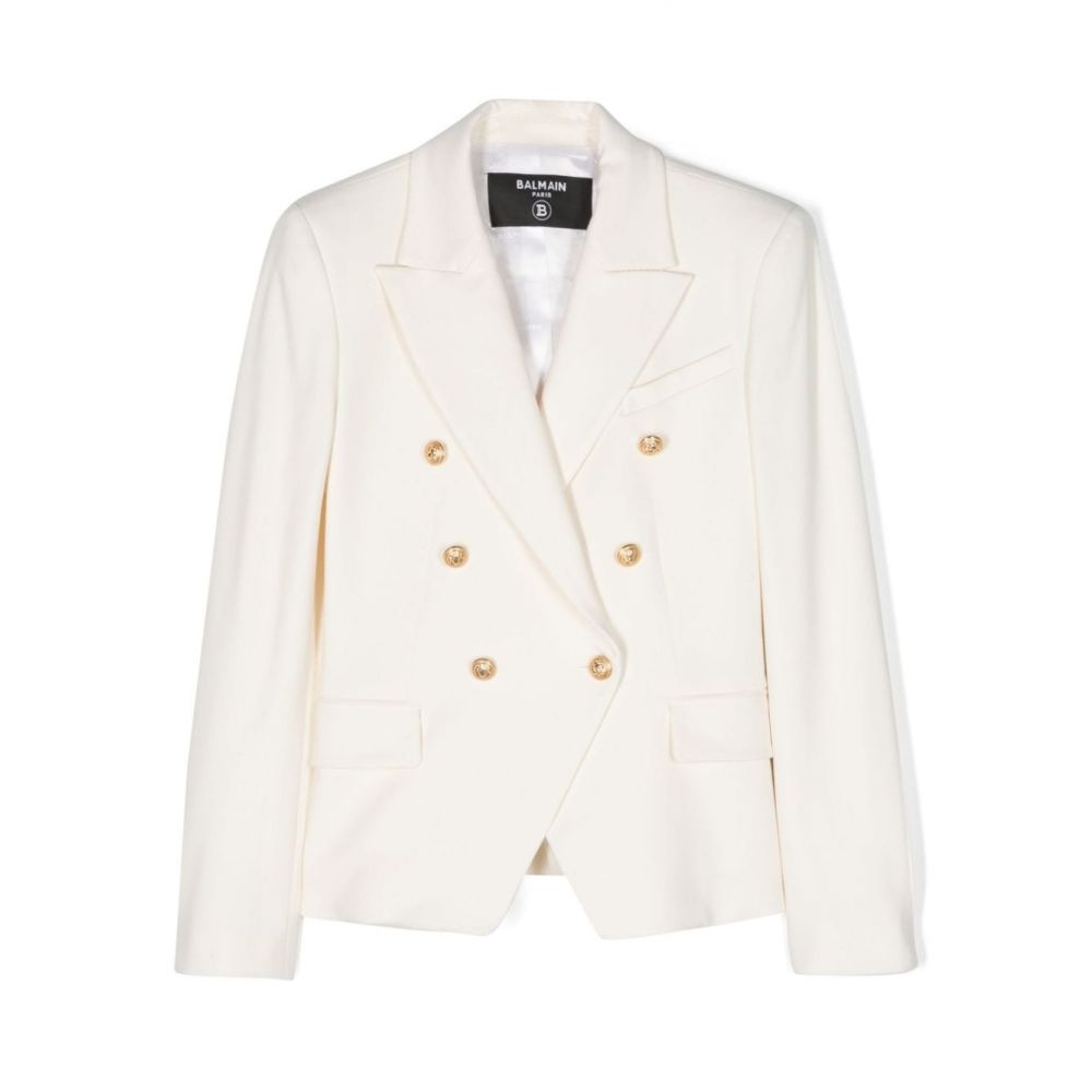 Balmain Kids - embossed-button double-breasted blazer