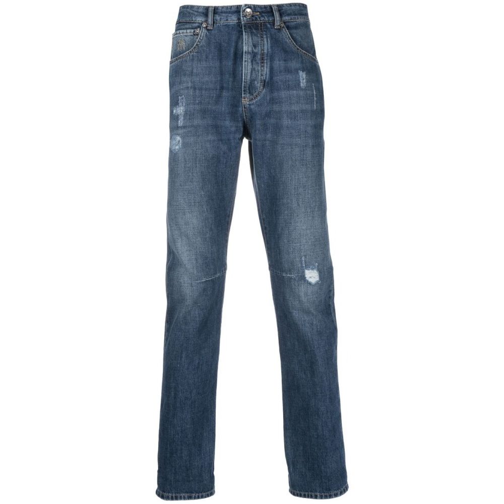 Brunello Cucinelli - low-rise slim-fit ripped jeans