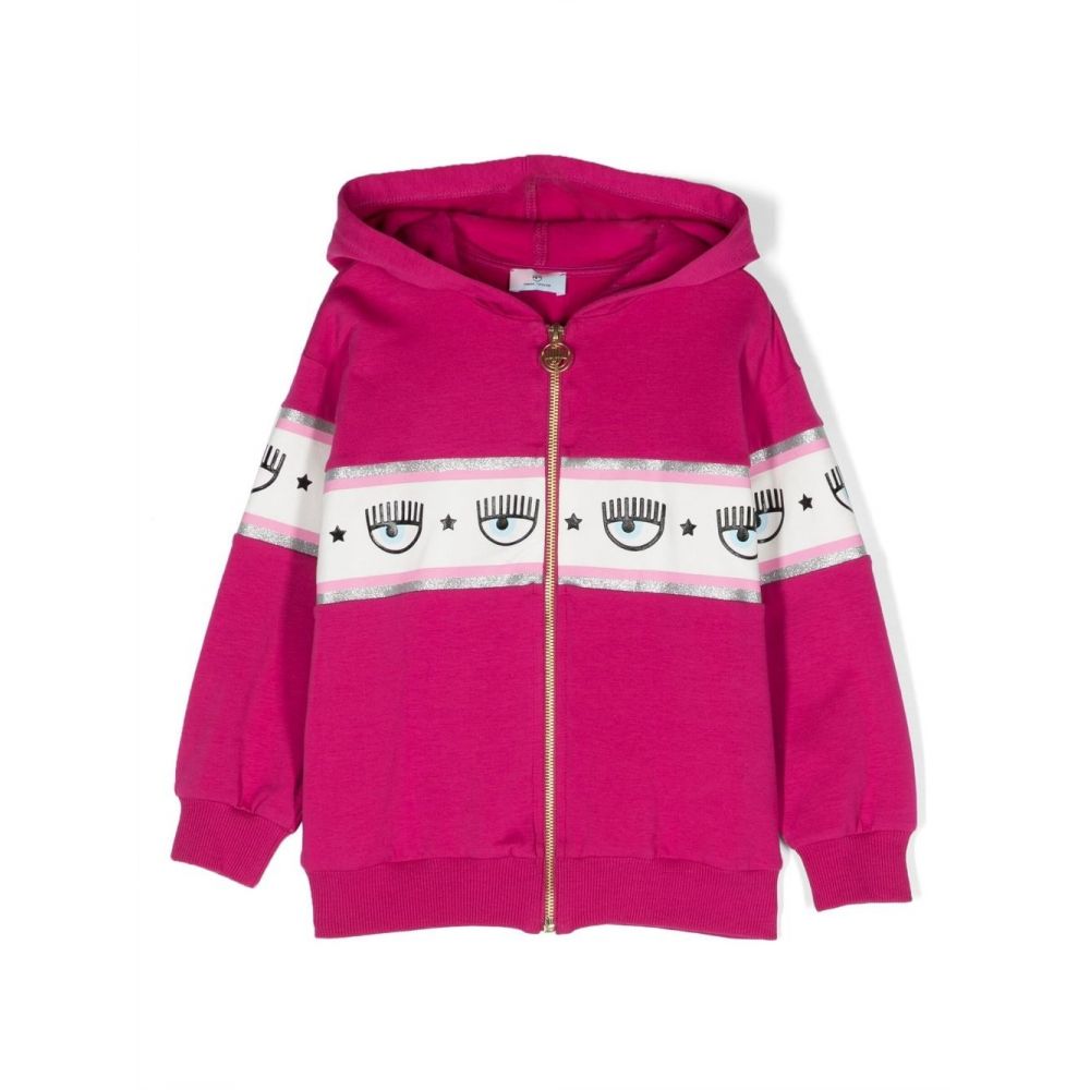 Chiara Ferragni Kids - Eyelike logo-tape hooded jacket