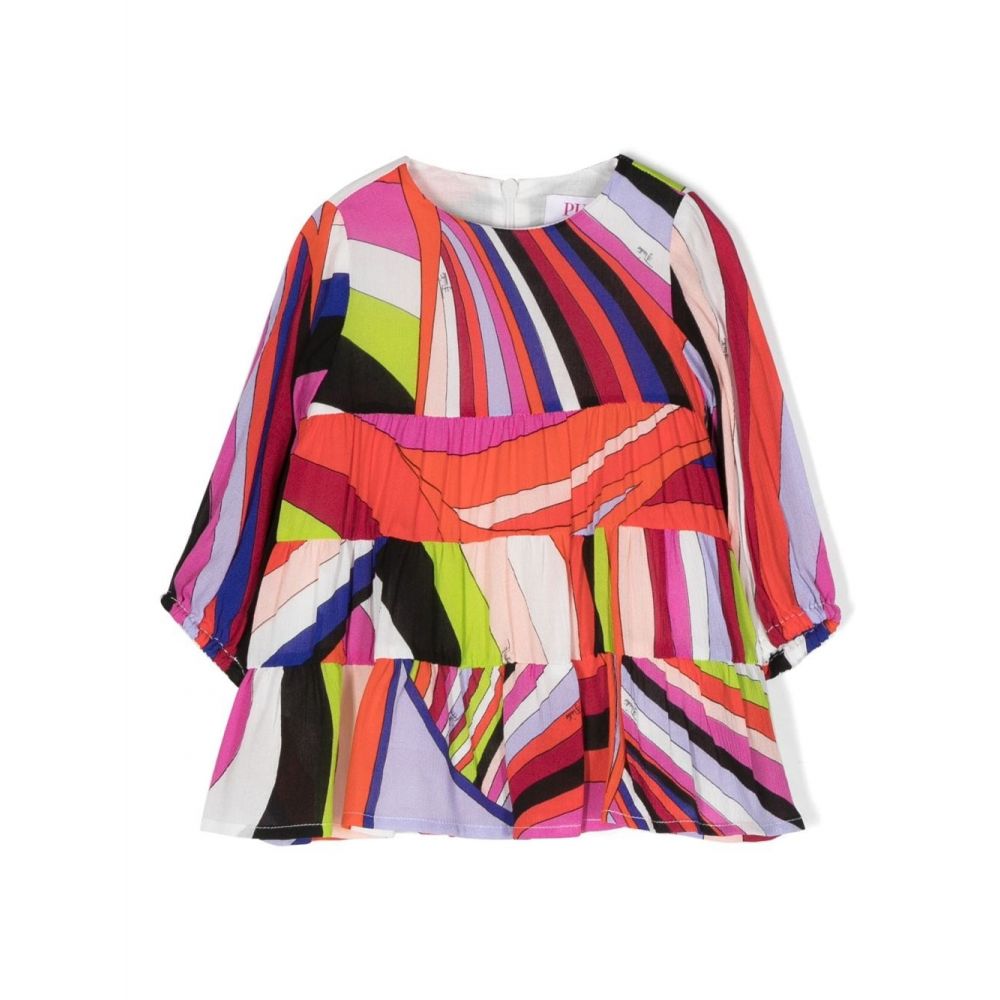 Emilio Pucci Kids - abstract-print long-sleeve dress