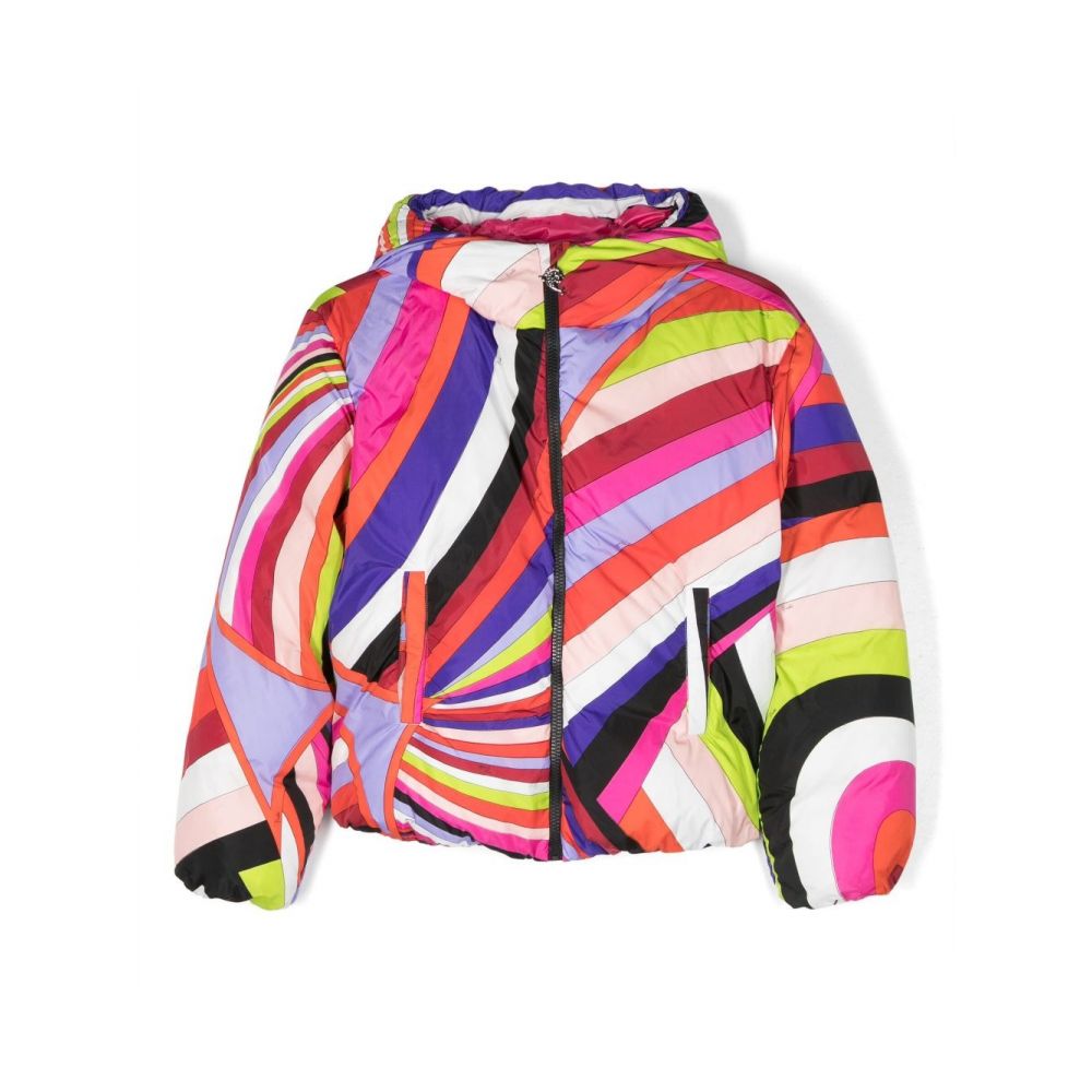 Emilio Pucci Kids - Iride-print zipped padded jacket