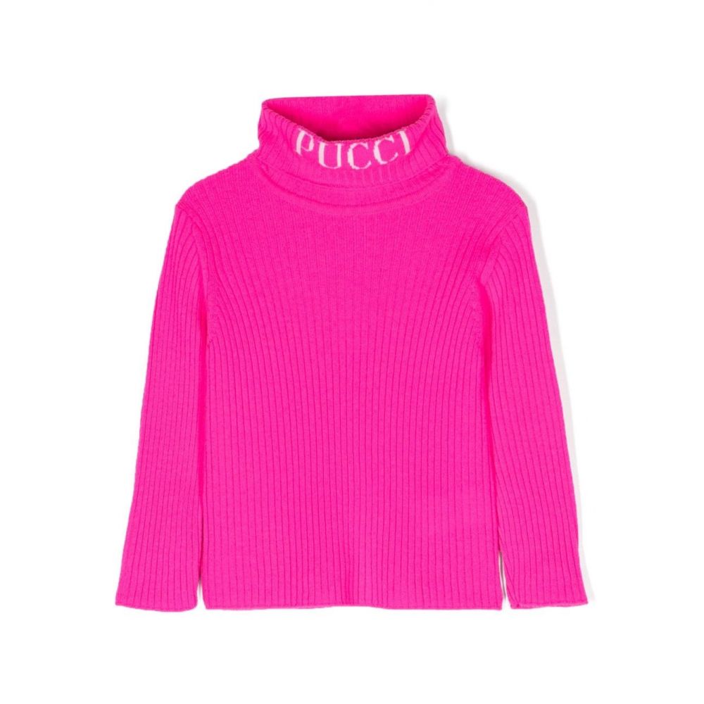 Emilio Pucci Kids - logo-neckline knit jumper