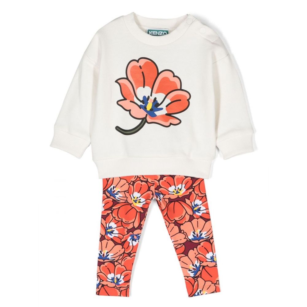 Kenzo Kids - floral-print cotton tracksuit set