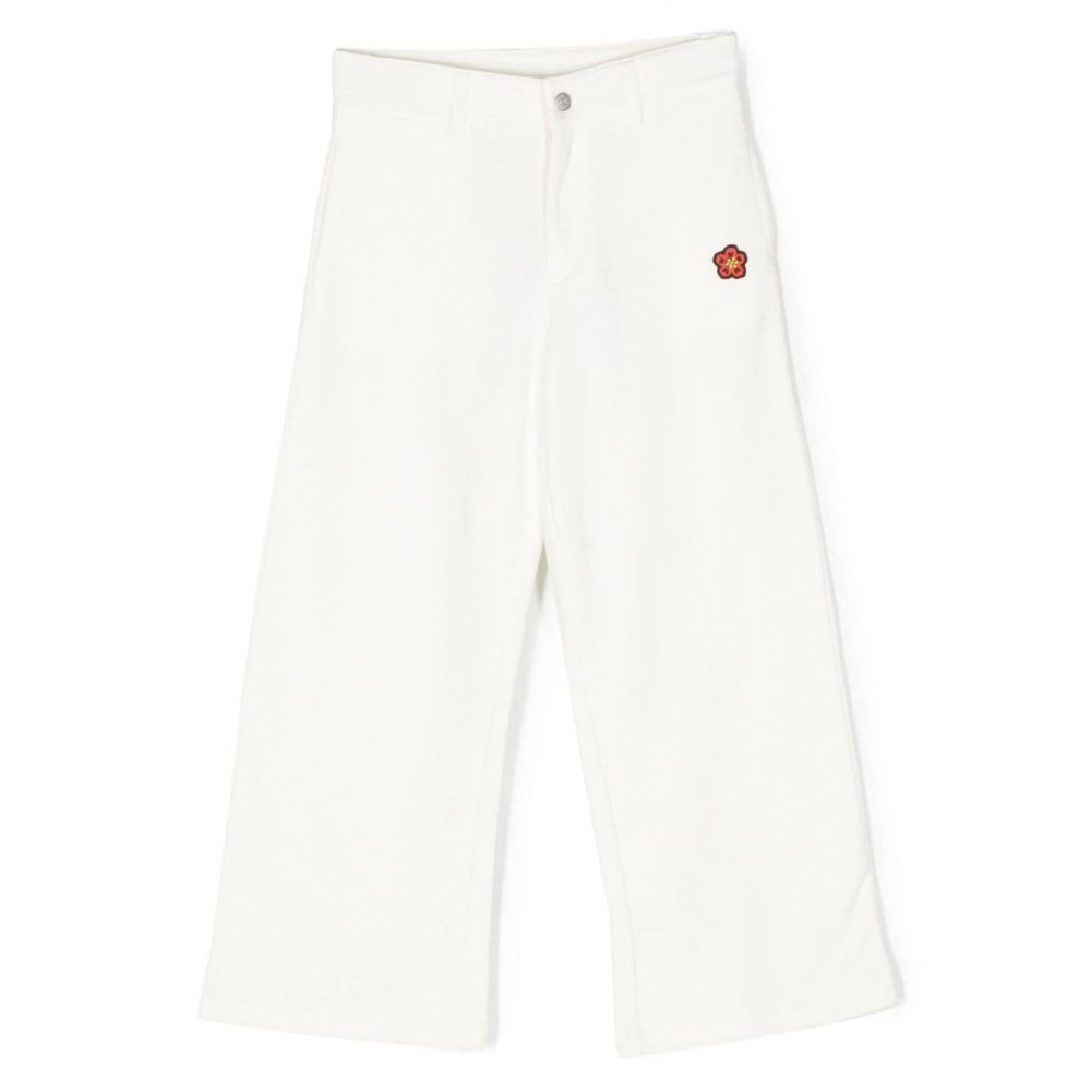 Kenzo Kids - logo-embroidered cotton trousers