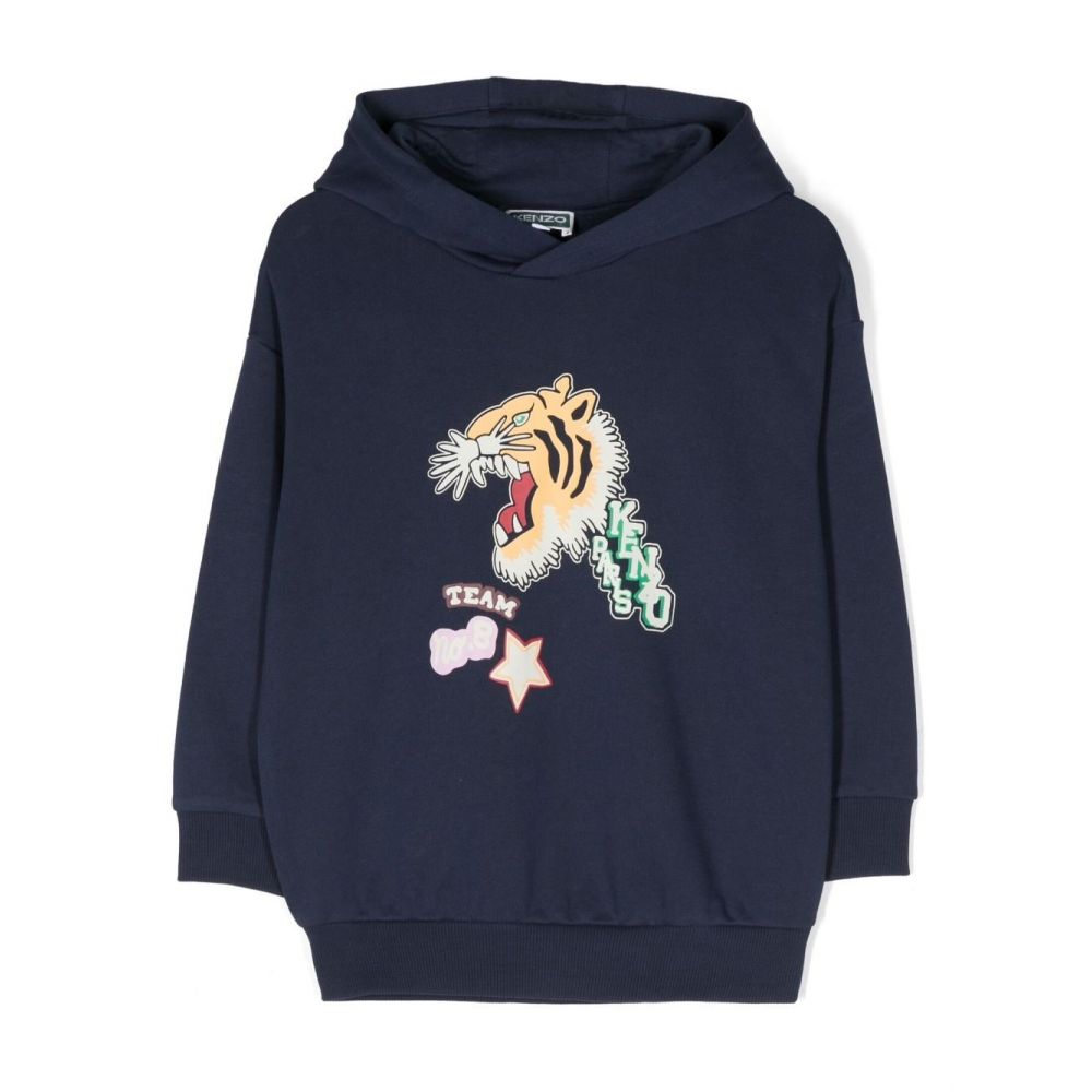 Kenzo Kids - Varsity Tiger-print cotton hoodie