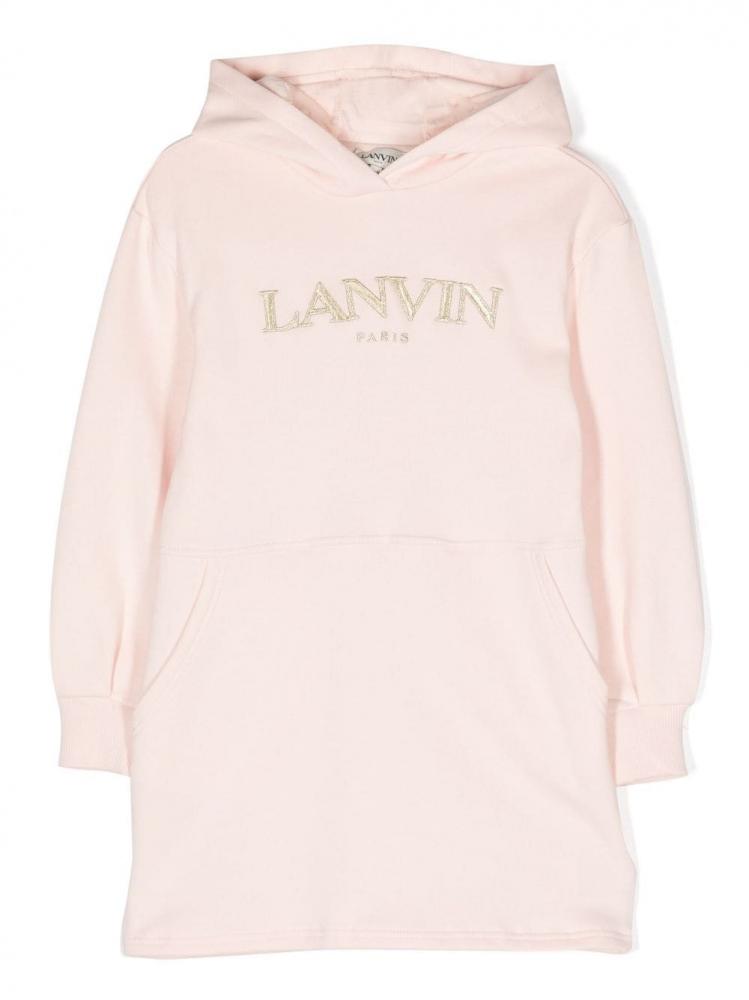 Lanvin Kids - logo-appliquè hooded dress