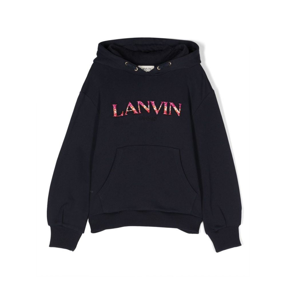 Lanvin Kids - logo-patch cotton hoodie
