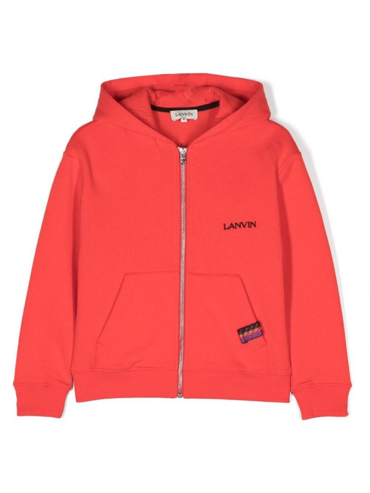Lanvin Kids - logo-embroidered hooded jacket