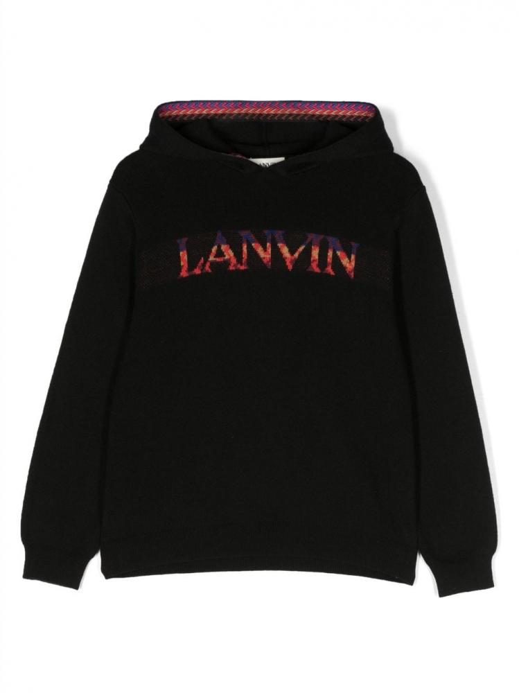 Lanvin Kids - Curb logo-embroidered hoodie