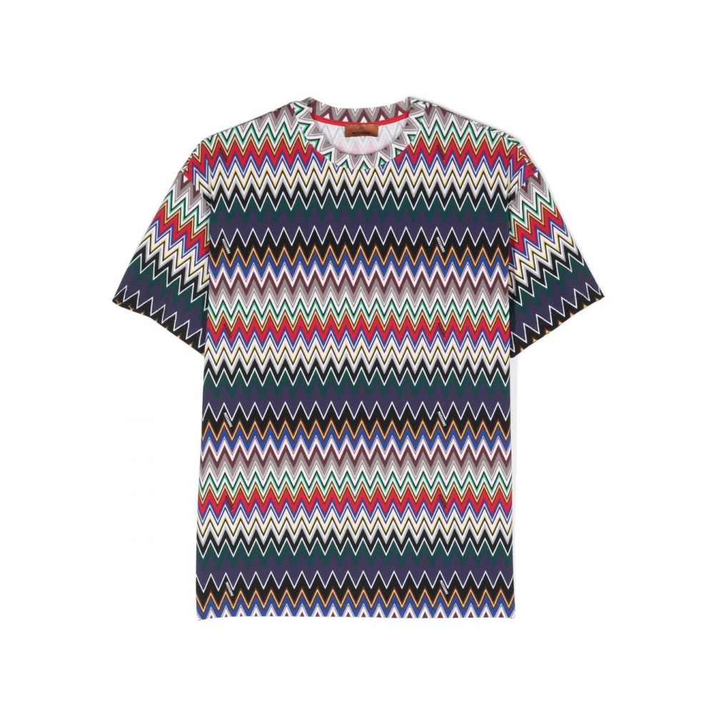 Missoni Kids - zigzag-pattern stretch-cotton T-shirt