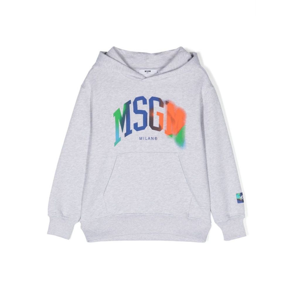 MSGM Kids - logo-print cotton hoodie