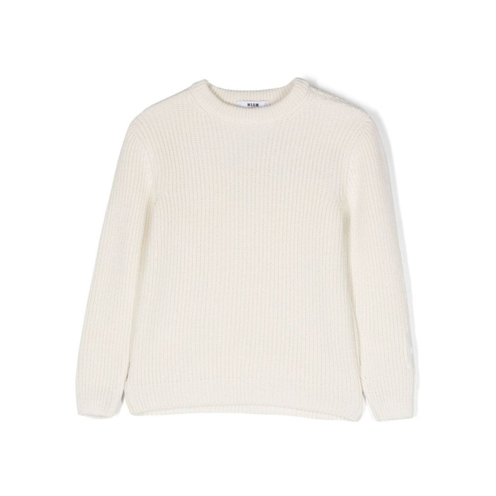 MSGM Kids - logo intarsia-knit jumper