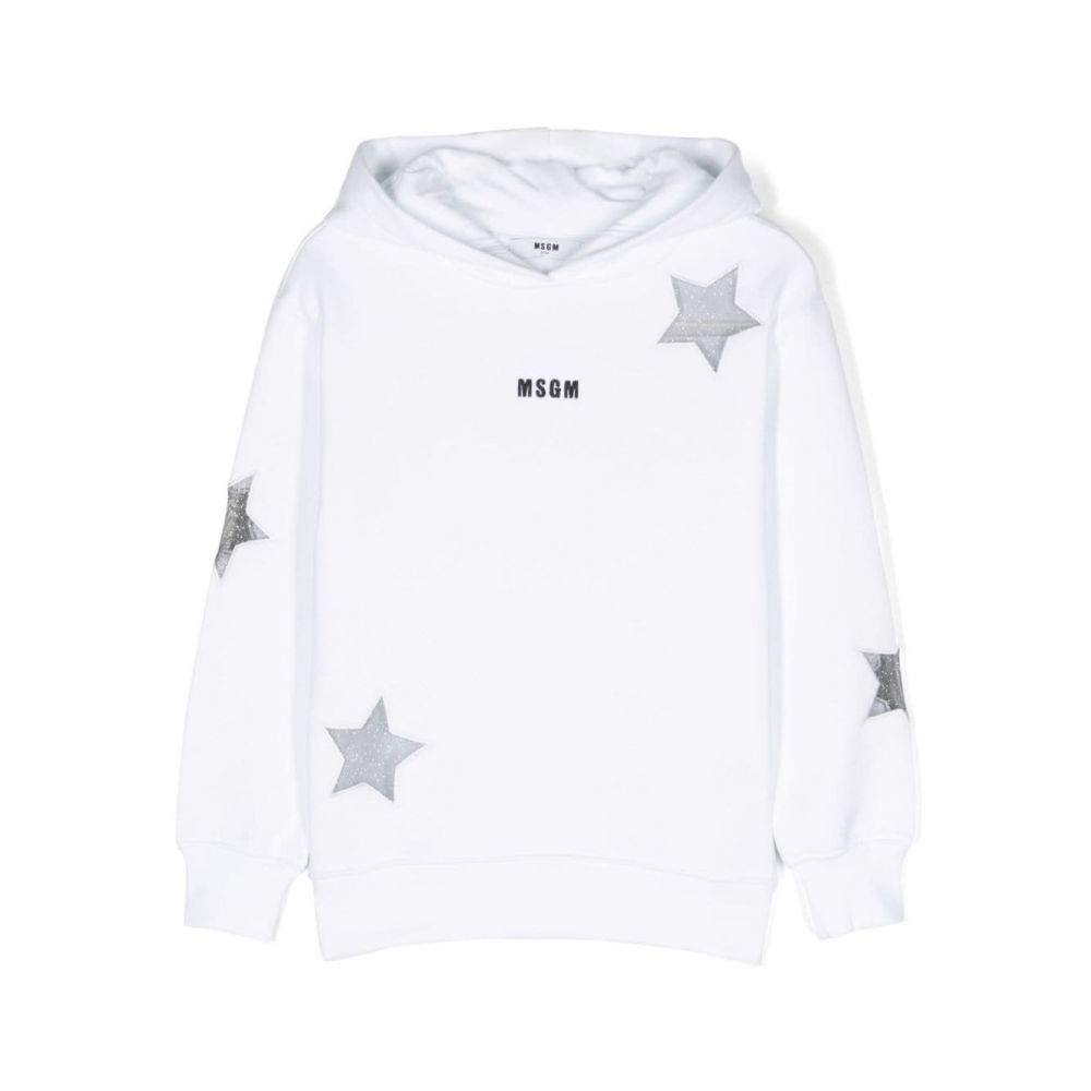 MSGM Kids - logo-embroidered cotton hoodie