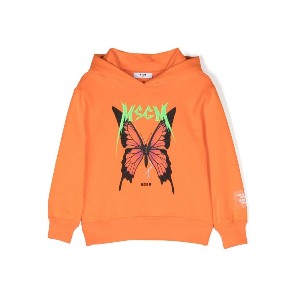 MSGM Kids - logo-print cotton hoodie