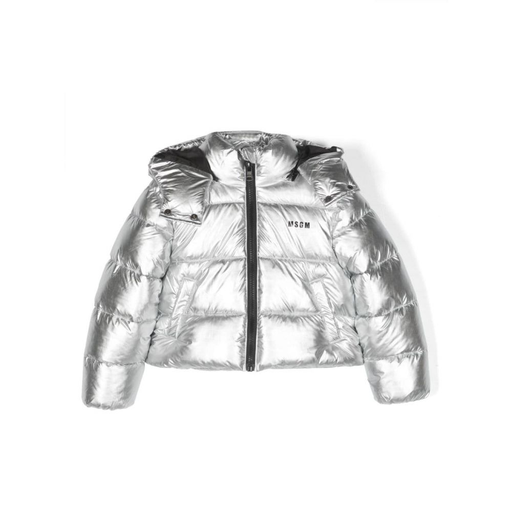 MSGM Kids - star-detail metallic-effect padded jacket