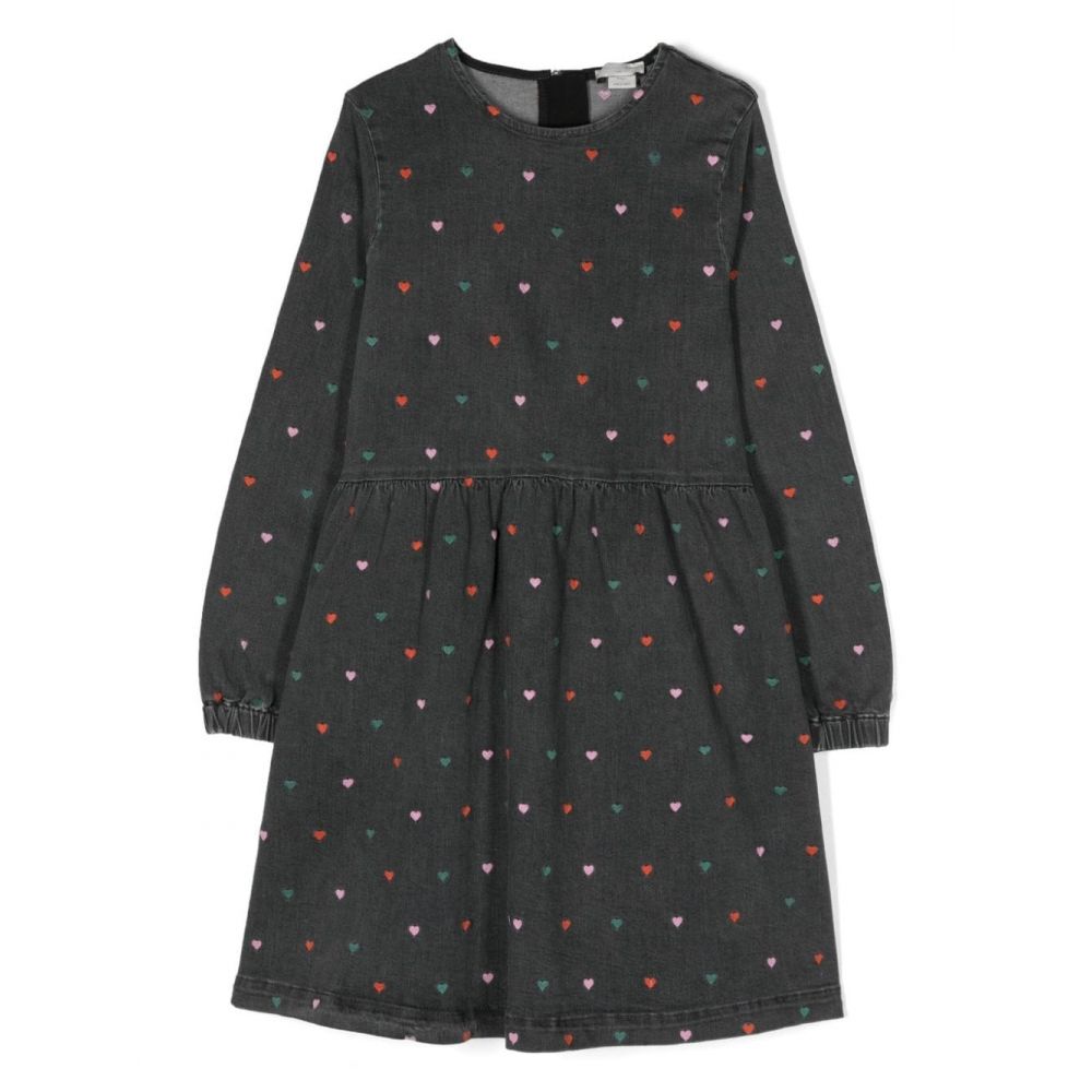 Stella McCartney Kids - Embroidered heart-motif denim dress