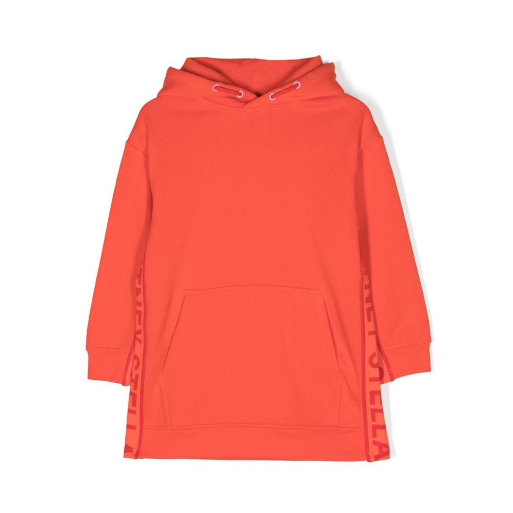 Stella McCartney Kids - logo-print cotton-blend hoodie dress