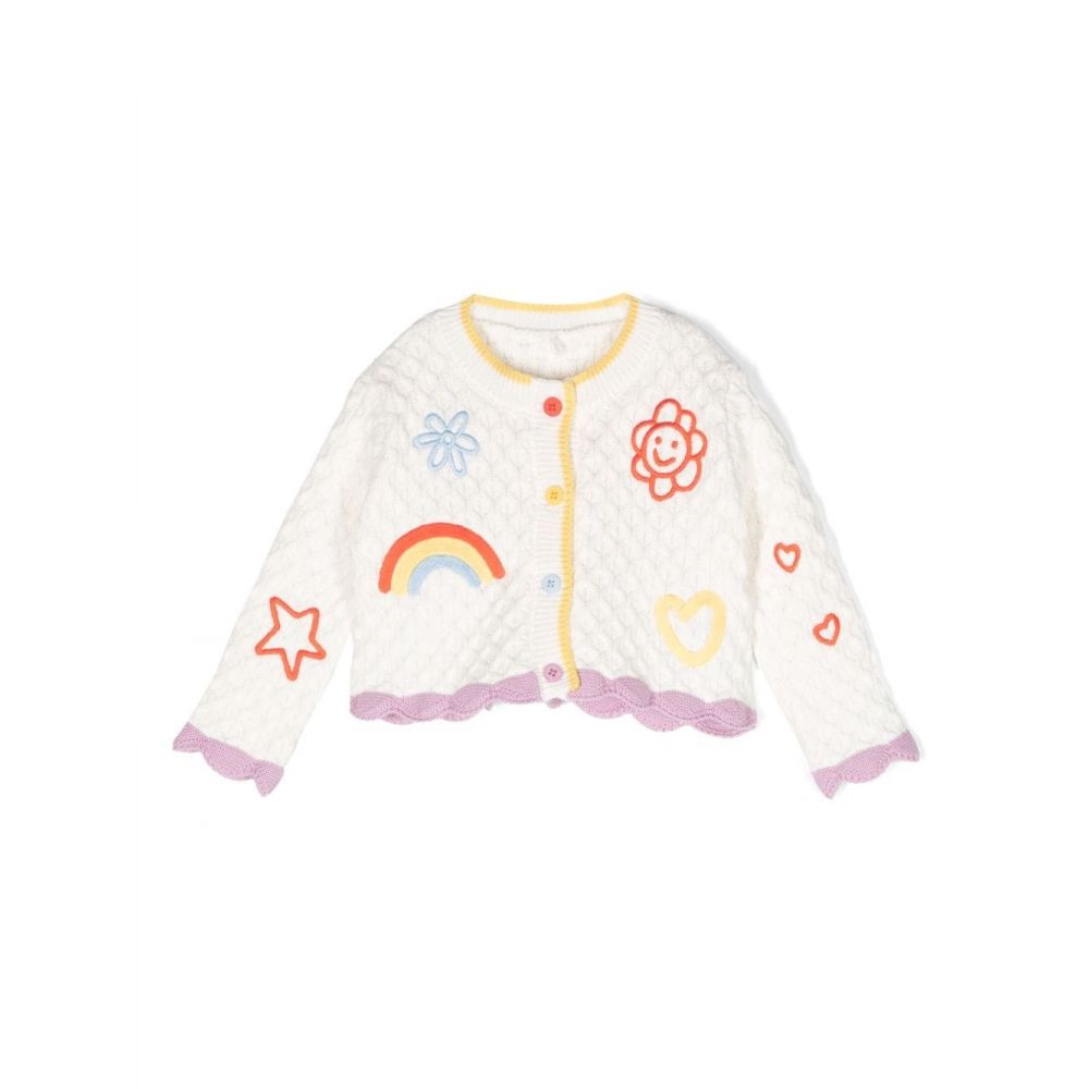 Stella McCartney Kids - motif-embroidered organic cotton cardigan