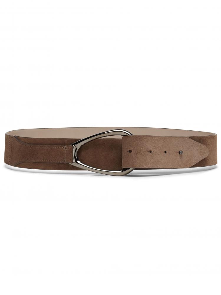 Brunello Cucinelli - logo-buckle suede belt