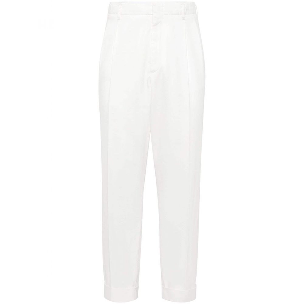 Brunello Cucinelli - pressed-crease cotton trousers