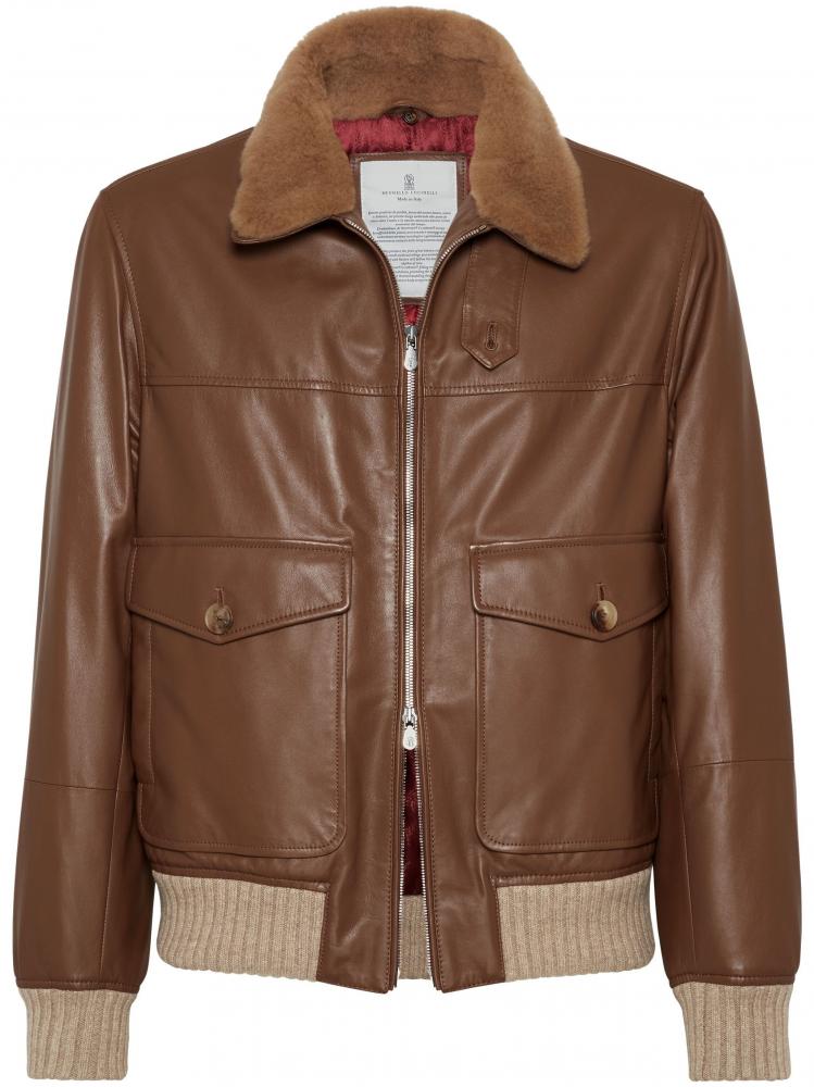 Brunello Cucinelli - Padded leather jacket