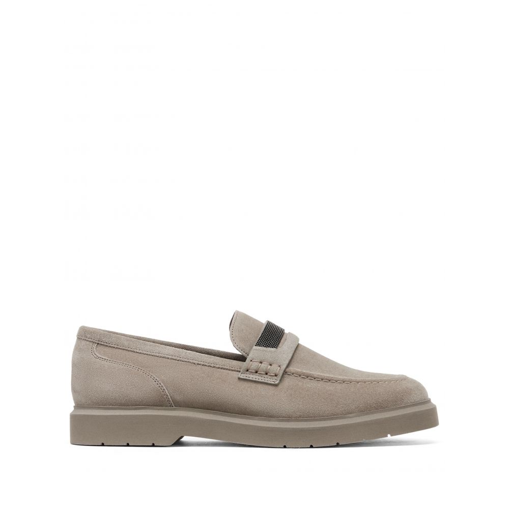 Brunello Cucinelli - crystal-embellished suede loafers