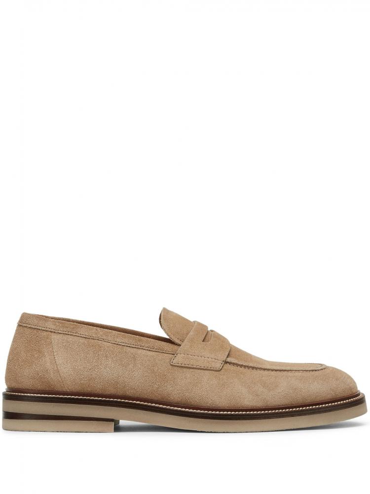 Brunello Cucinelli - penny-slot suede loafers