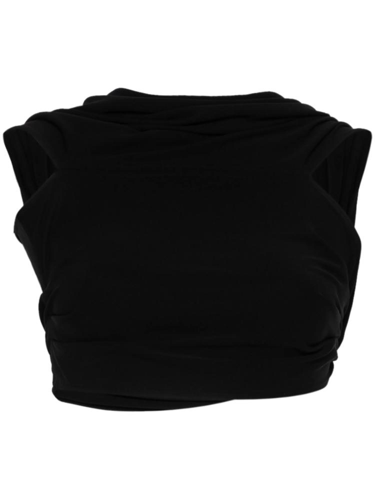 Casablanca - crepe draped crop top