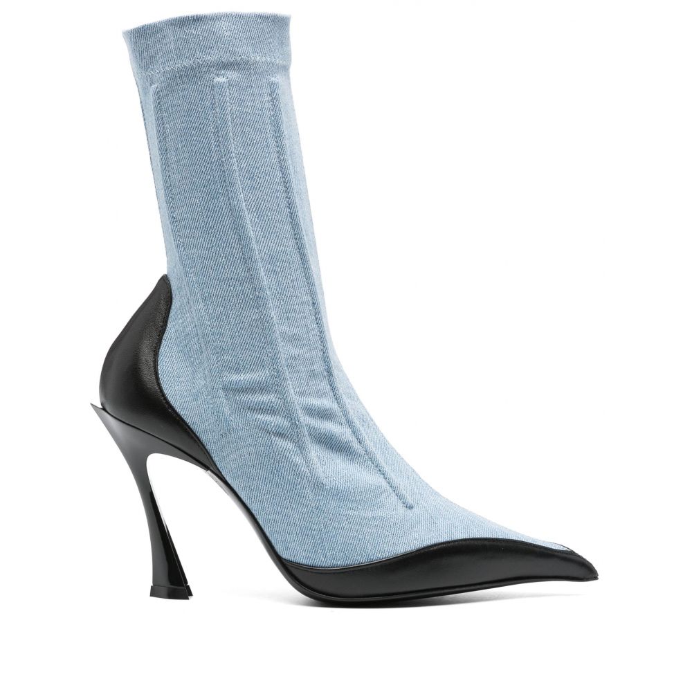 Mugler - 95mm denim boots