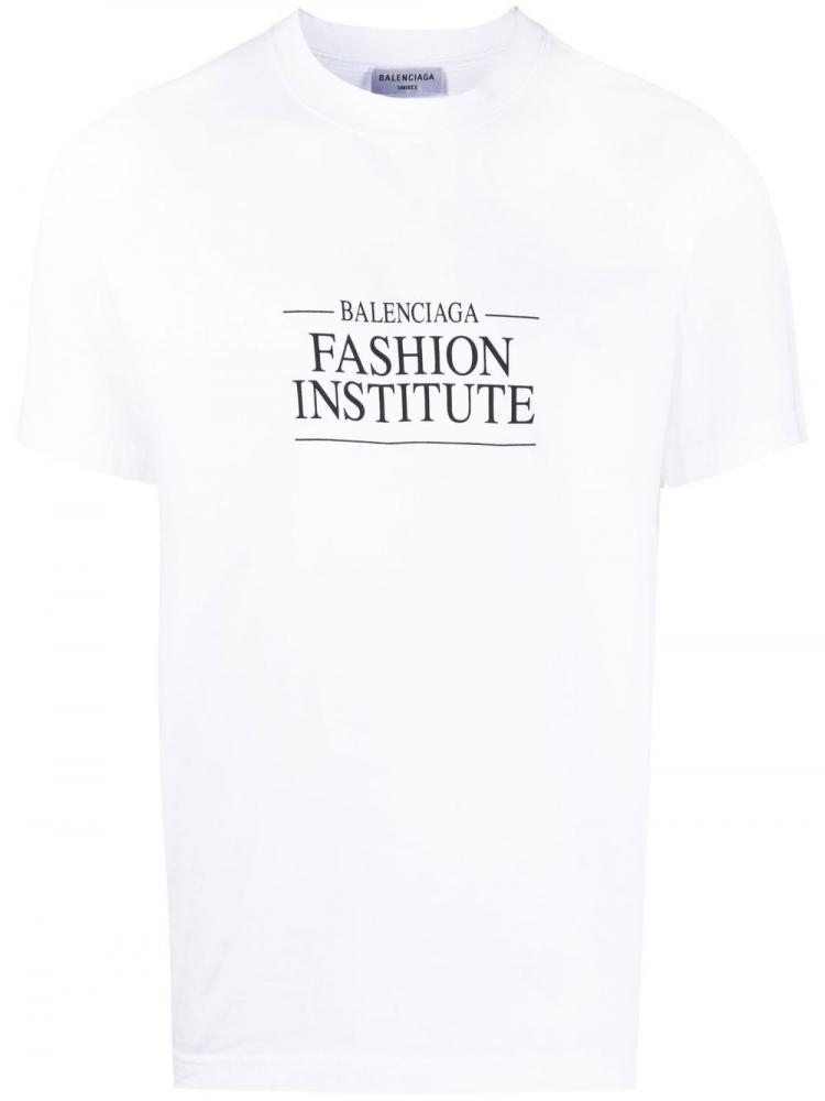 Balenciaga - slogan-print T-shirt white