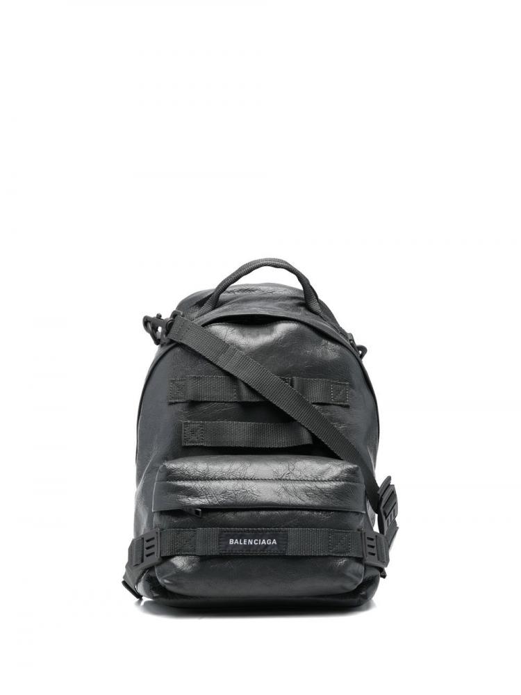 Balenciaga - leather logo-patch backpack