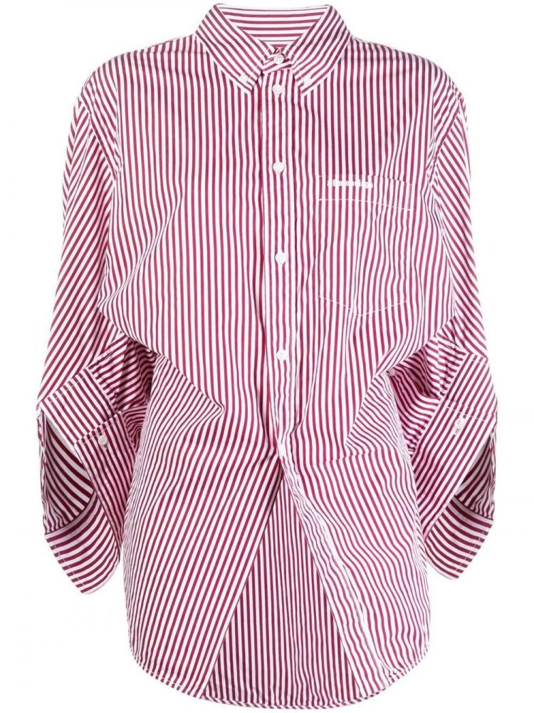 Balenciaga - Swing Twisted striped shirt red white