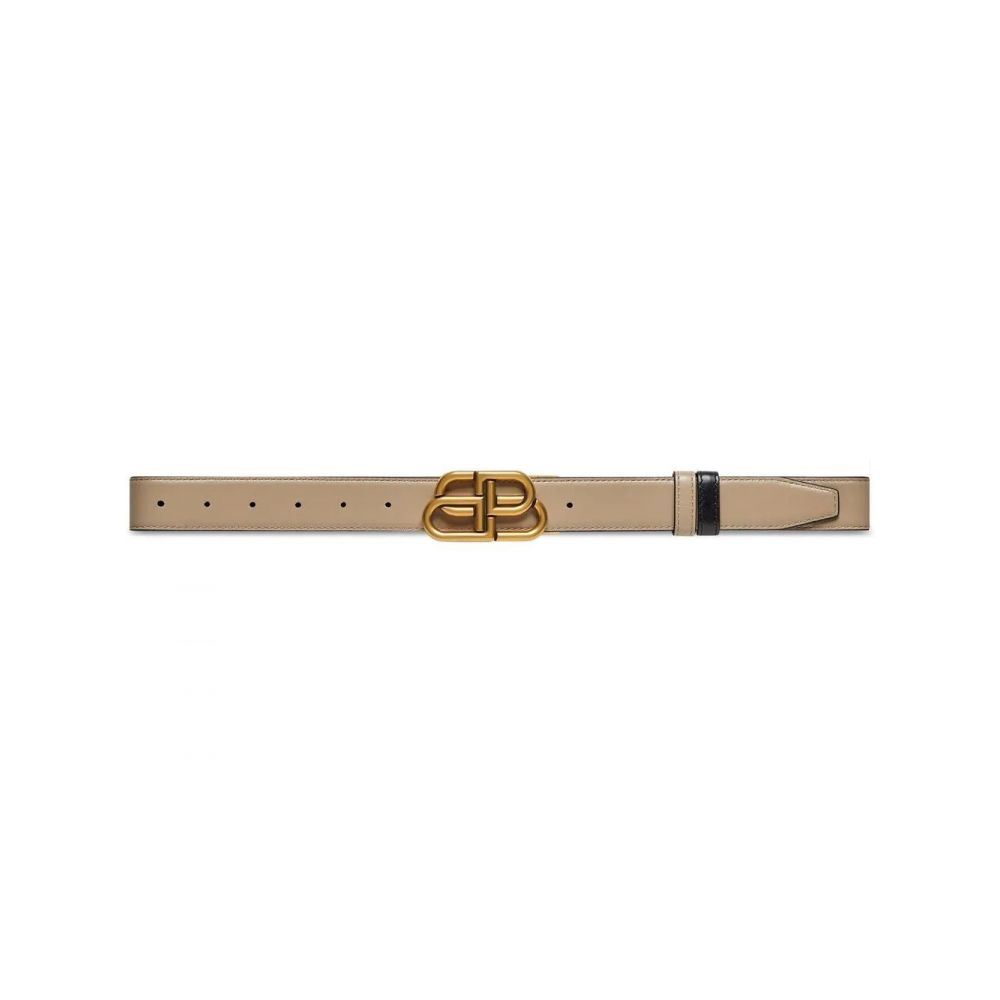 Balenciaga - logo-buckle reversible leather belt