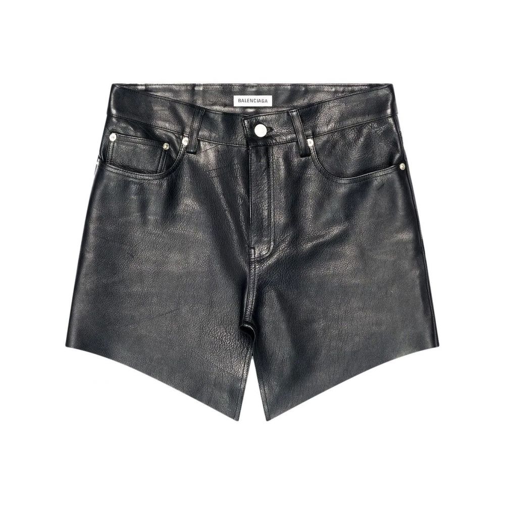 Balenciaga - Cut-Up leather mini skirt
