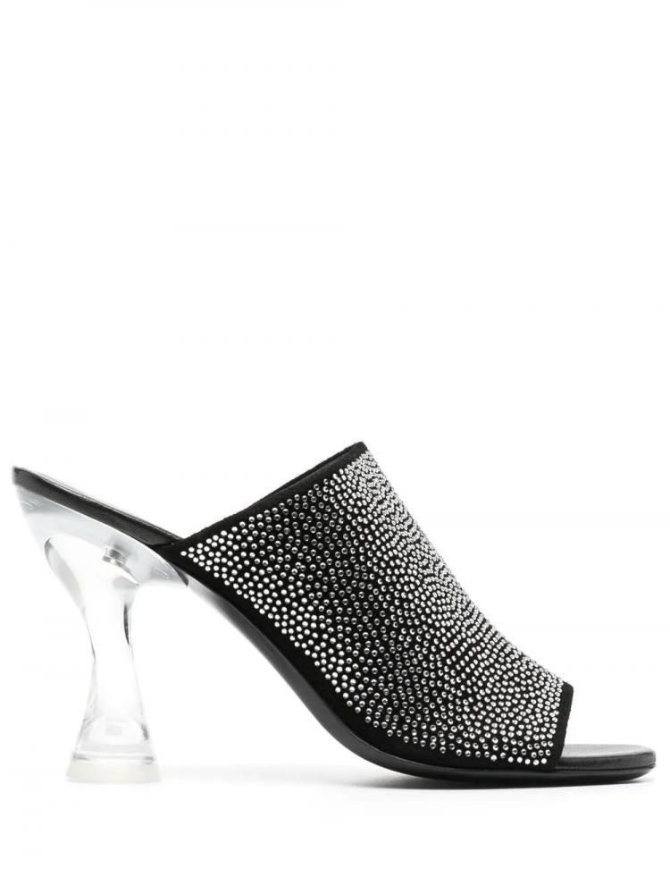 BY FAR - crystal-embellished heeled mules