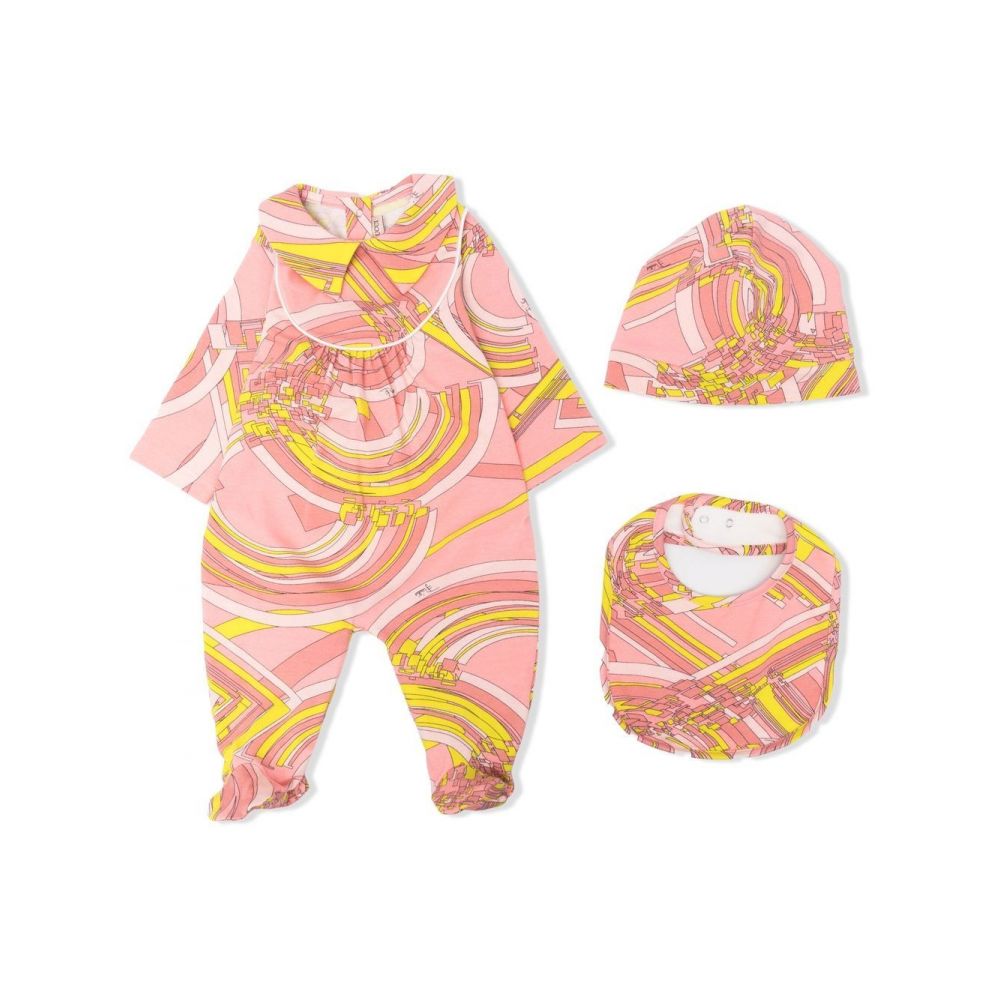 Pucci Kids - graphic-print romper suit pink