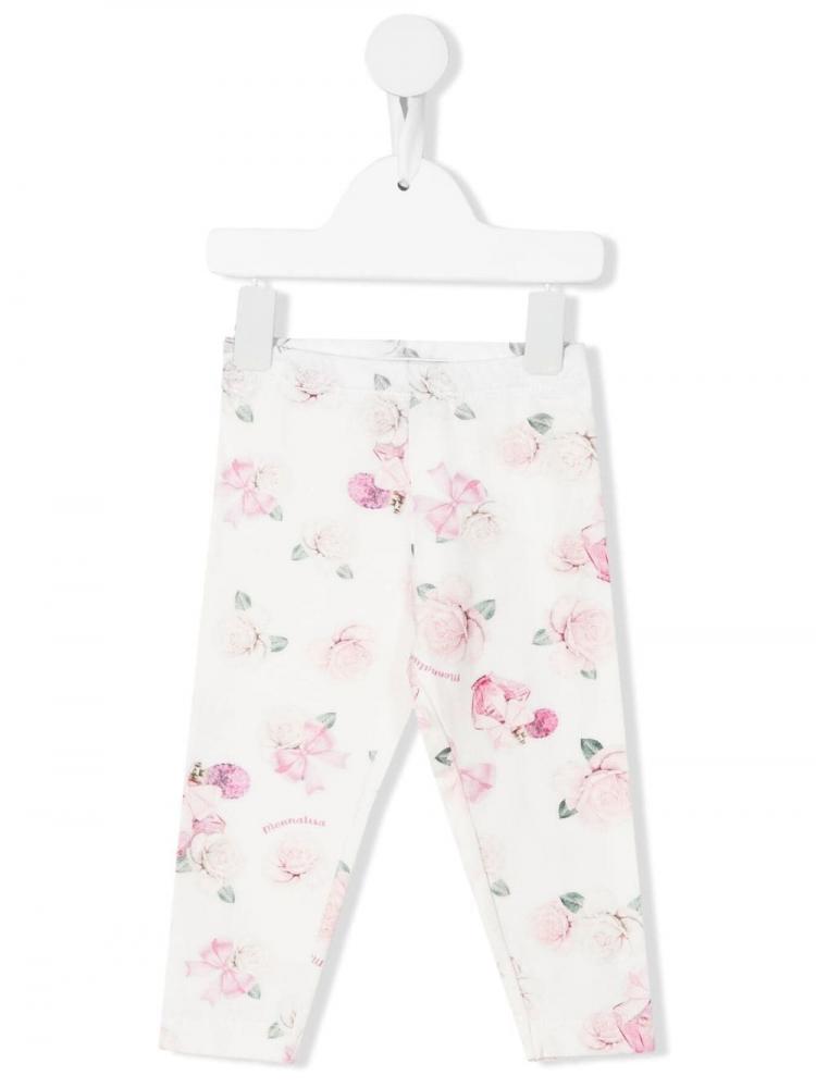 Monnalisa - floral-print leggings roses
