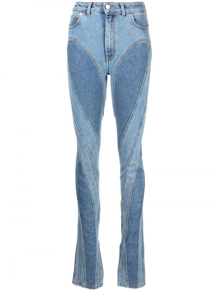 Mugler - bootcut panelled jeans BLUE