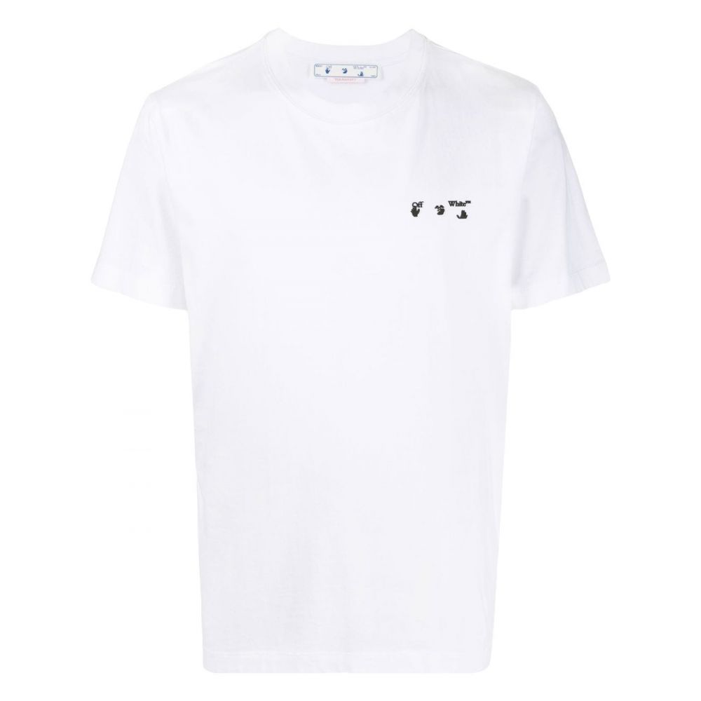 Off-White - Ow logo-print slim-cut T-shirt white
