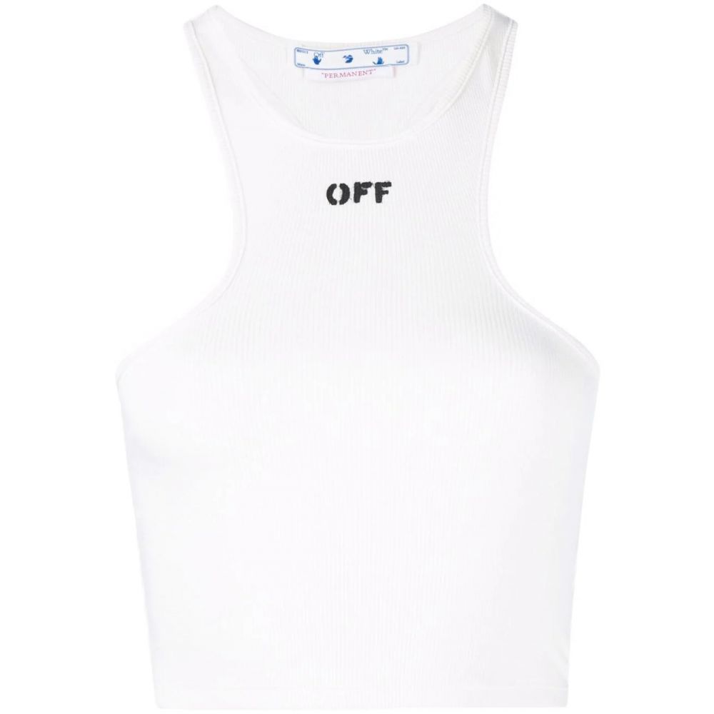 Off-White - Off-Stamp ribbed crop top