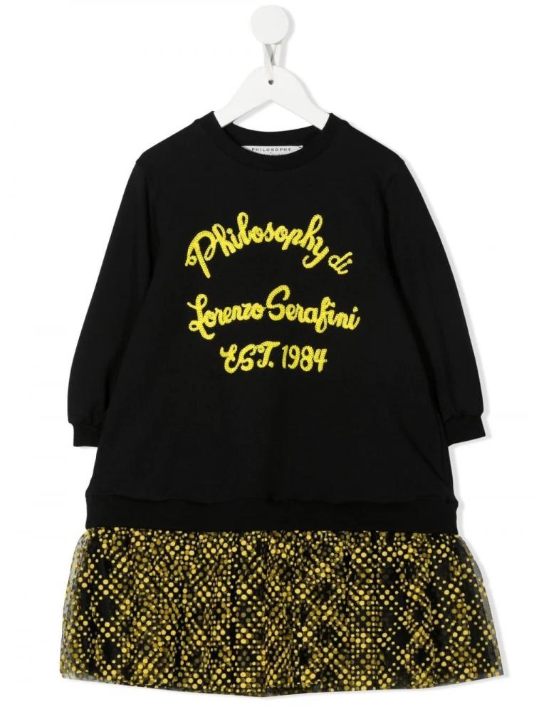 Philosophy Kids - embroidered-logo sweatshirt dress
