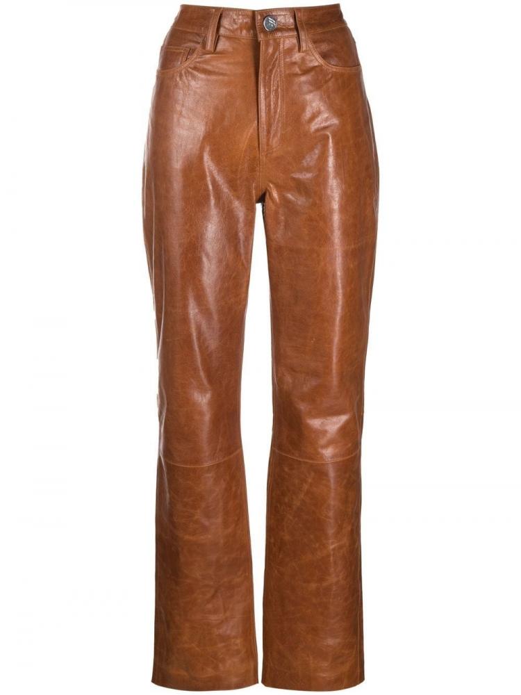 Remain - Lynn leather straight-leg trousers