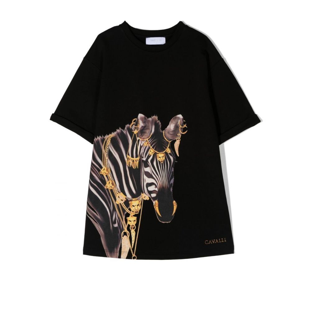 Roberto Cavalli Kids - zebra-print cotton T-shirt