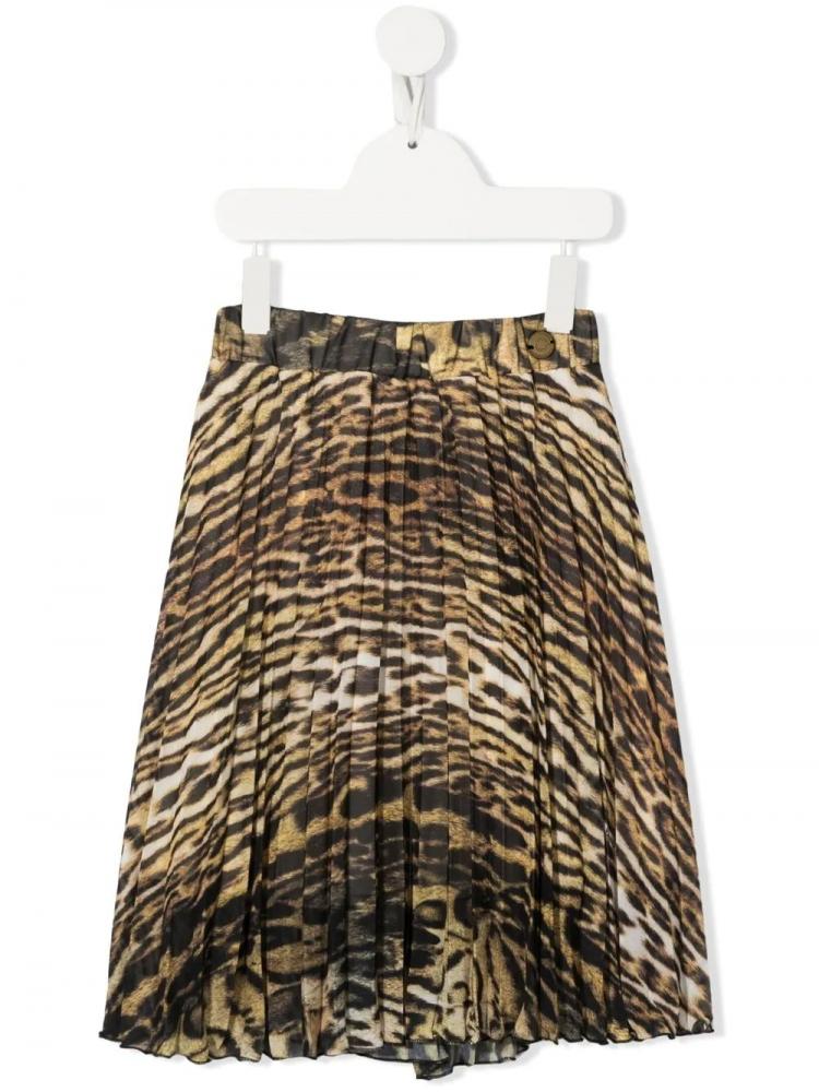 Roberto Cavalli Kids - leopard-print pleated skirt