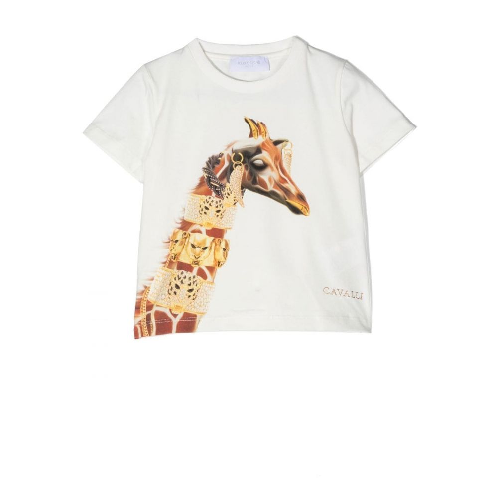 Roberto Cavalli Kids - giraffe graphic-print T-Shirt