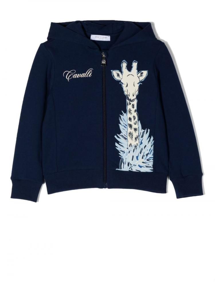 Roberto Cavalli Kids - animal-print zip-up sweatshirt